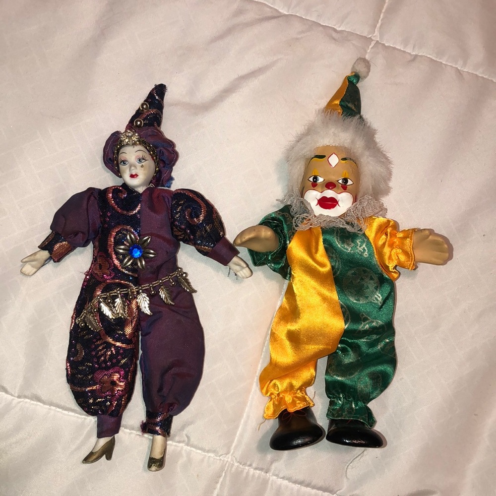 Vintage clown dolls